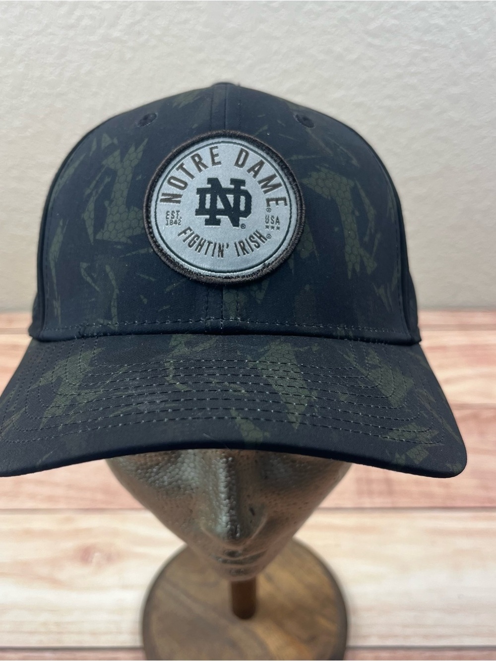 Top Of The World Fightin Irish Notre Dame Camo Hat Mil Appreciation Flex S/M